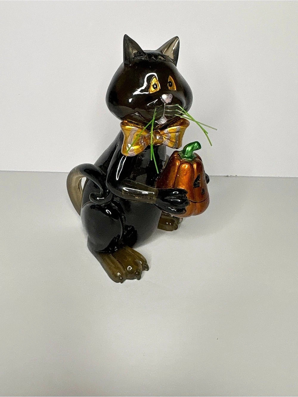 Vintage Black Cat w/ Pumpkin 2004 Halloween Decoration